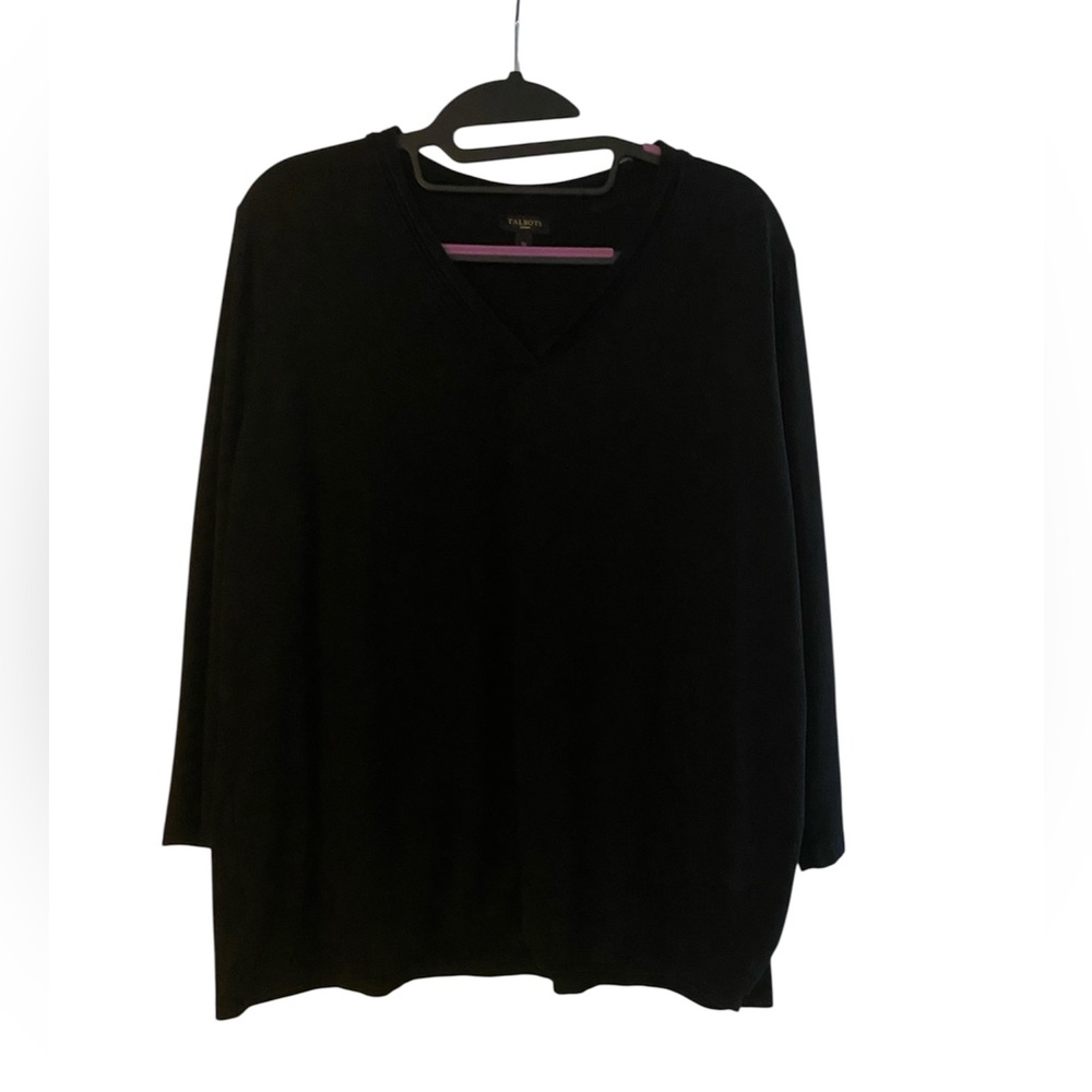 Talbots Black V-Neck Top